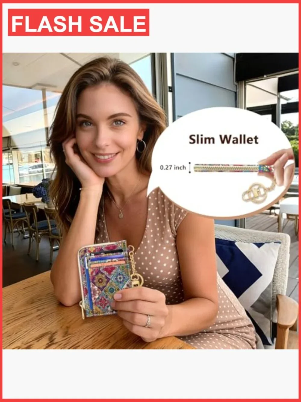 Slim RFID Blocking Credit Card Holder Wallet with Keychain